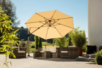 Schneider Premium Sonnenschirm BERMUDA ca. 350 cm Ø rund natur