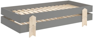 Stapelbett (2er Set) Karlene 204x94x48 MDF Grau