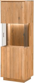 Vitrine Linda 2 Eiche bianco 52 x 152 x 40 cm Glasvitrine Schrank RA LED mit Beleuchtung