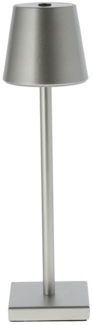 LED Tischleuchte, silber, Touchdimmer, Akku, USB, H 38 cm