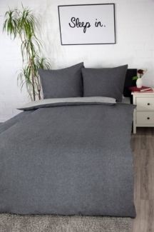 jilda-tex Bettwäsche, Flanell, 2 teilig, weich, warm im schönen Uni-Design