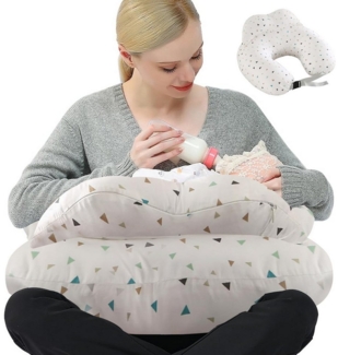 ZEUOPQ Stillkissen Stillkissen mit verstellbarem Hüftgurt Multifunktionales Stillzubehör, Abnehmbarer Kissenbezug aus Baumwolle, Verbesserte Unterstützung und Komfort für Mutter und Baby