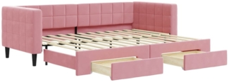 vidaXL Tagesbett Ausziehbar mit Schubladen Rosa 80x200 cm Samt 3196735