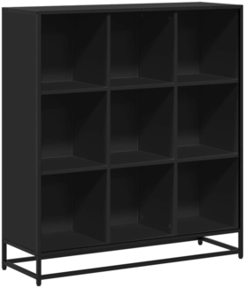 vidaXL Bücherregal Schwarz 97,5x33x107,5 cm Holzwerkstoff und Metall 3300860