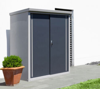 Trimetals Metall Gartenschrank Guardian D63 | Grau | 98x172x187 cm | Inkl. 2 Regalen