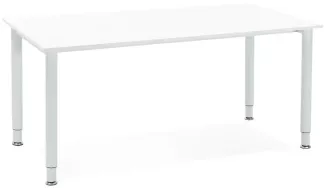 Kadima Design Schreibtisch 160 x 80 cm | Modern | Ergonomisch Platzsparend Homeoffice | Weiß | Bürotisch