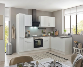 MARSEILLE Moderne Eckküche ohne Elektrogeräte in Weiß, Metallic Braun - Geräumige Küchenzeile L-Form mit viel Stauraum - 250 x 211 x 60 cm (B/H/T)