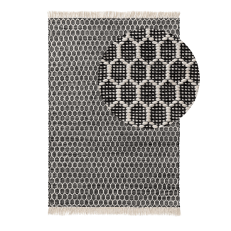 Mimpi - Teppich aus recyceltem Material Schwarz-weiß 160x230 cm