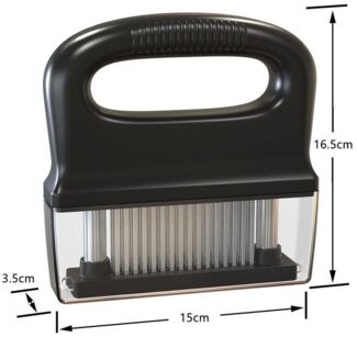 TUWENA Fleischklopfer Fleischklopfer mit 48 Edelstahl-Nadelklinge mit Sicherheitsverschluss