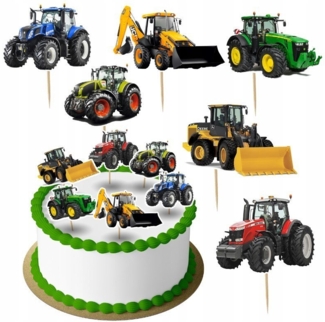 Festivalartikel Tortenstecker Traktor Topper Set 6 Stk Geburstag Torten Deko Kuchen Junge