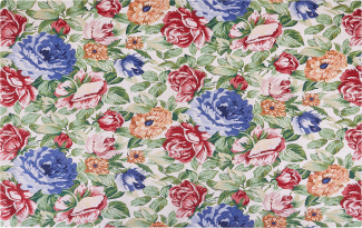 Teppich Baumwolle mehrfarbig 140 x 200 cm Blumenmuster Kurzflor FARWAN