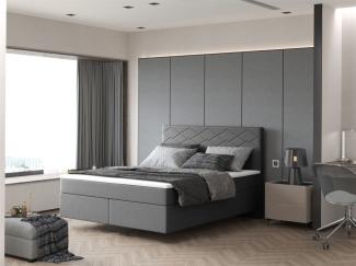 Boxspringbett Schlafzimmerbett ROCIO Nr. 3 Premium 140x200cm in Stoff Anthrazit