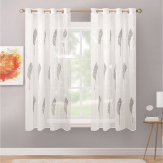 Delindo Lifestyle Gardine Serie Monique (2 St), Ösen, halbtransparent, Voile, Store mit dezenter Stickerei