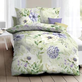 Kaeppel Mako-Satin Bettwäsche Gabriella grün | 135x200 cm + 80x80 cm