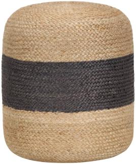 vidaXL Handgefertigter Sitzpuff Dunkelgrau 40 x 45 cm Jute 248078