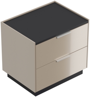 Design Nachttisch Kommode Artem 60cm B, 2 Softeinzüge lackiert Kubanit : Kubanit / Grafit