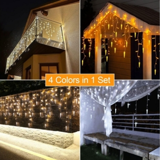 Diyarts LED-Lichternetz, 320-flammig, 15,75m Warm- & Kaltweiß Lichterkette 11 Modi, Timer & Fernbedienung