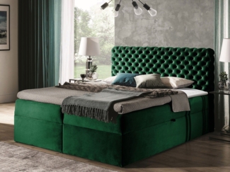 yourhouse24 Boxspringbett Chesterfield mit 2 Bettkästen, Doppelbett mit Bonell-Matratze + Topper