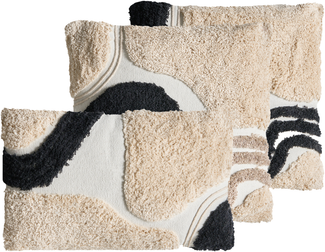 Dekokissen 3er Set ALSTONIA Baumwolle 30 x 50 cm 45 x 45 cm Schwarz Abstraktes Muster