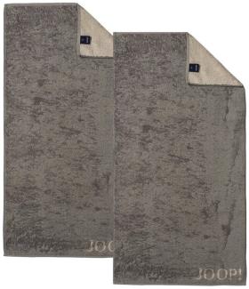 JOOP! Handtuch 2 Stück Joop! Handtuch Classic Graphit Taupe 1600-70 50x100, Walkfrottier, 100% Baumwolle