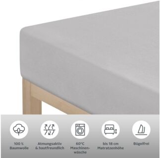 OTTO home Spannbettlaken PHYSALIS Comfort, Jersey, Gummizug: rundum, (1 Stück), Baumwolle 150 g/m², Matratzen bis 20 cm Höhe, Bettlaken, Spannbetttuch