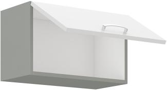 Küche Hängeschrank 60 Bianca Weiß Hochglanz + Grau Küchenzeile Küchenblock
