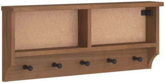 vidaXL Wandgarderobe SANDNES 87x12x35 cm Massivholz Kiefer 4010470