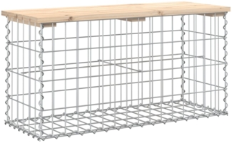 vidaXL Gartenbank aus Gabionen 83x31,5x42 cm Massivholz Kiefer 834347