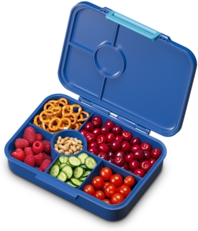 schmatzfatz Frischhaltedose Lite Lunchbox 6 Fächer 20,8 x 4,5 x 15 cm, Tritan, Silikon, (Packung), Auslaufsicher BPA-frei- Kinderfreundliche mit fächern Kinder Schule