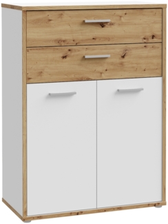 Stauraumschrank Keflavik holz/ weiß 84.5 x 115.1 x 41.5 cm