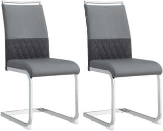 Merax Moderne Esszimmerstühle 2er Set, hoher Rücken gepolstert Side Chair, für Esszimmer, Küche, Gast Bürostuhl, grau