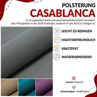 Sofa, Skandinavischer Stil, Holzbeine - PIRS - 3 Sitzer - Blau - Velours