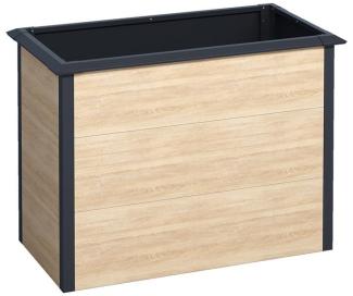 Hochbeet Design Gemüsebeet Pflanzbeet 100x50x77 cm mit Schneckenkante Holz-Optik