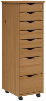 vidaXL Rollschrank mit Schubladen MOSS Honigbraun Massivholz Kiefer 355894