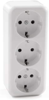 Schutzkontakt-Steckdose 3-fach McPower ''Finery'', 250V/16A,AP,Einsteckschutz,weiß