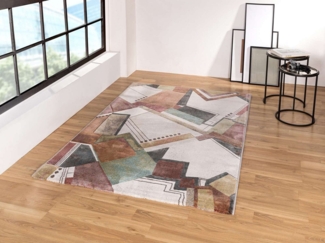 TaraCarpet Teppich Kurzflorteppich Argo 63732, rechteckig, Höhe: 14 mm, moderner Vintage multi w Wohnzimmer Esszimmer Schlafzimmer 240x340 cm