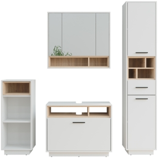 Badmöbel-Set Beatrice Weiß/Sonoma Set 4 Vicco