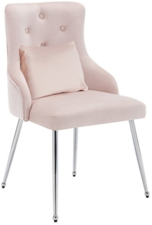 Flieks Polsterstuhl (Set, 1 St), Esszimmerstühle Wohnzimmerstuhl mit Lendenkissen Metallbeine Samt