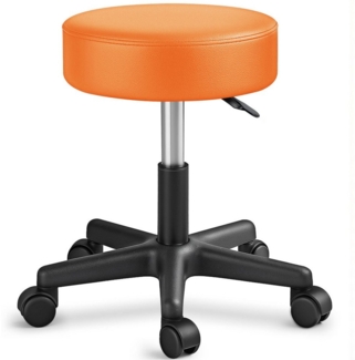 TRESKO Drehhocker Rollhocker höhenverstellbar, 10 cm Dicke Polsterung, Arbeitshocker Hocker 360° drehbar