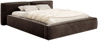 Selsey 'Tilves Low'Polsterbett 200x200 mit Bettkasten und Lattenrost, Velours, braun