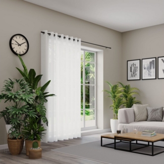 Neutex for you! Vorhang Kiss (1 St), Ösen, halbtransparent, Jacquard, Ösenschal mit Metallösen, Breite 142 cm, nach Maß