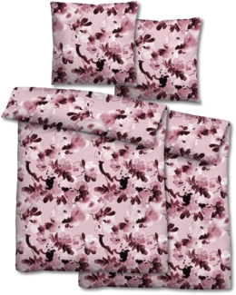 Doppelpack Biber Bettwäsche 155 x 220 cm + 80 x 80 cm