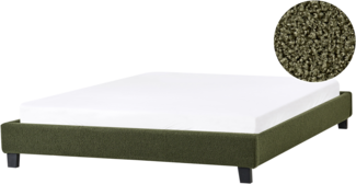 Bett ohne Kopfteil Bouclé ROANNE 160 x 200 cm Dunkelgrün