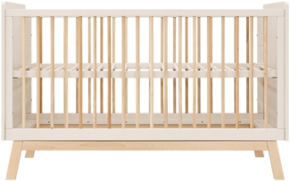 Bopita Lines Kinderbett - 70 x 140 cm - Dune / Nat - Material: MDF / Buche - Babypark. de