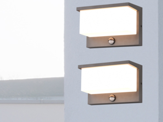 LED Außenwandleuchte 2er SET mit Bewegungsmelder, Breite 23cm