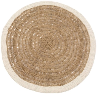 Der Runde Seegras & Baumwolle Teppich - Natur Weiss - 100 - Naturweiß - 100x100x2cm