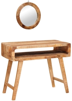 vidaXL Schminktisch mit Regal Braun 90 x 76 x 45 cm Massivholz Mango 4104565