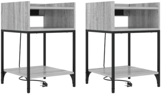 vidaXL Nachttisch 2 pcs Grau Sonoma 40 x 40 x 61 cm Holzwerkstoff 859477