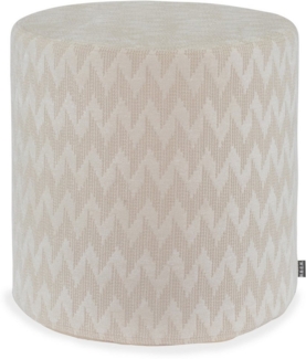 H.O.C.K. Sitzhocker H.O.C.K. Svantje Hocker Pouf Ø45x45cm weiß Zick-Zack, Hocker, Barhocker & Sitzhocker, Schminktischhocker, Wohnzimmer Hocker