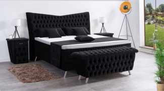 Meisterbetten Boxspringbett Juve 240x220 in VS-Schwarz, Matratzenbezug Optiflex, Ergoflex-Topper